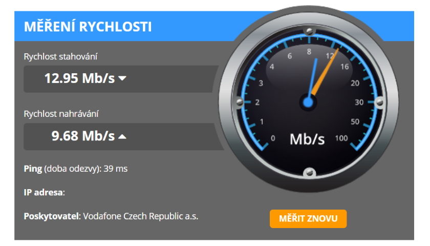 rychlost internet vodafone