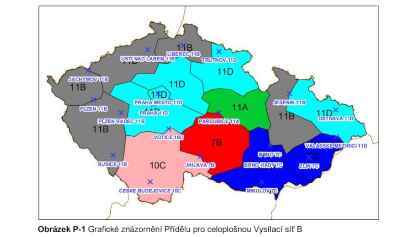 Vysílací síť B ČTÚ licence